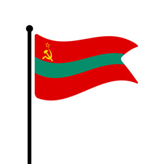 Fototapete - Flag of Transnistria. Transnistria flag vector illustration icon design. Fluttering flagpole flag.