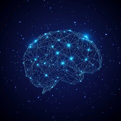 Wall Mural - Abstract Glowing Brain Network Design
