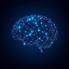 Wall Mural - Abstract Glowing Digital Brain Illustration