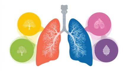 Poster - Guide to Understanding Different Types of Lung Cancer With a Tabbed Layout Illustrating Vital Information and Pathways