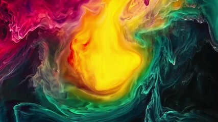 Poster - Colorful aurora time lapse revealing dynamic swirls of light over Arctic skies, Time lapse of ever changing colorful aurora