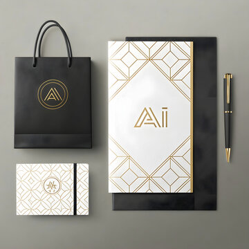 Luxury Branding Kit with Minimalist Logos in AI Format