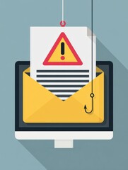 Poster - Phishing Email Alert Icon Highlighting Cybersecurity Risks Associated With Deceptive Communication Methods