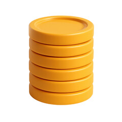 Fototapete - Stacked orange cylindrical discs in a minimalist composition