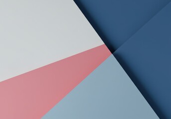 Poster - Abstract geometric background featuring a blend of pastel blue, pink, and white colors in a modern design
