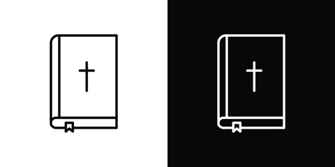 Poster - Bible icon design. simple stroke line vector icon set