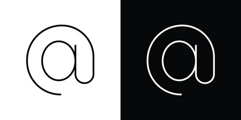 Poster - At icon design. simple stroke line vector icon set