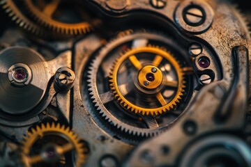 Poster - Intricate clockwork mechanism showcasing gears and precision engineering