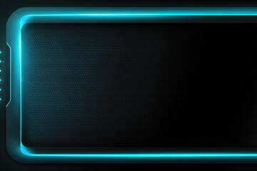 Aufkleber - Futuristic, minimalist control panel with glowing blue capacitive touch interface set against dark background, evoking high tech and sleek design