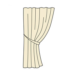 Poster - Elegant Cream Curtain Design Perfect for Home Decor Projects, Web Design Elements and Branding Applications