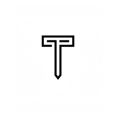 Poster - Modern minimalist T letter logo design perfect for branding projects needing a clean and stylish typeface.