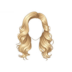 Poster - Elegant Blonde Wavy Hair Design Perfect for Fashion Logos Branding and Avatar Creation