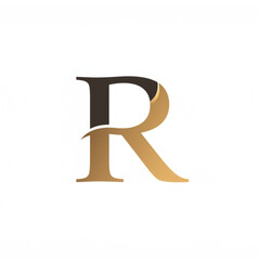 Poster - Elegant Gold and Brown Letter R Logo Design perfect for branding a business or creating a sophisticated monogram for your company