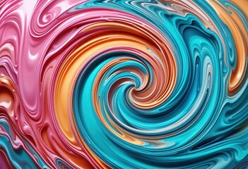 Leinwandbilder - Vibrant abstract swirl design for computer wallpaper in bright colors