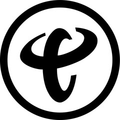 Poster - A stylized letter c encircled by a thick black ring against a white background centered in the frame