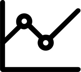 Poster - A simple line graph with two points on a coordinate plane showing an upward trend in data analysis