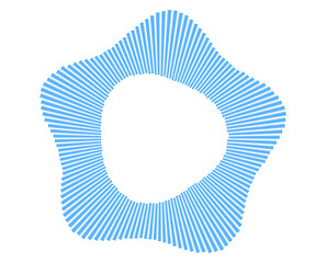 Poster - Radial Abstract Line Art in Blue – Circular Geometric Design Element for Technology, Certificates, and Modern Backgrounds