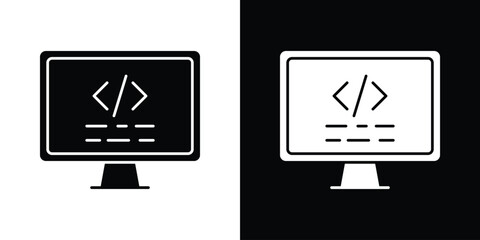 Display code icon Vector scalable graphics