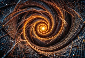 Poster - Abstract swirling pattern with glowing center for computer desktop backgrounds
