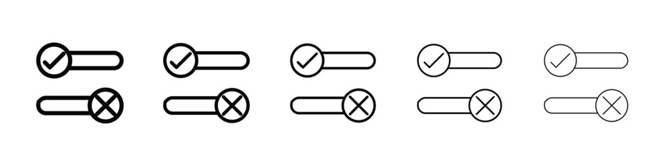Boolean icon logo in stroke lines collection
