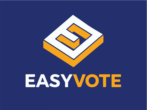 Modern Minimalist EASYVOTE Logo Design with Abstract Elements.eps