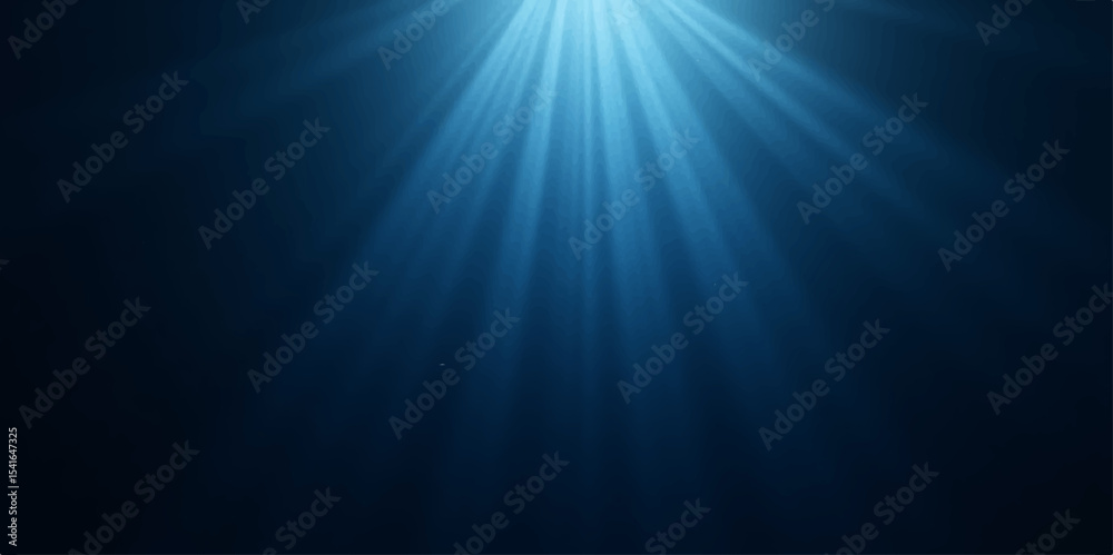 Abstract blue light rays create a dark underwater motion texture ...