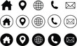 © MUHAMMAD - Web icon set, icon set vector. Phone,  website, address, location and mail logo symbol sign pack. Contact information icons for business cards.