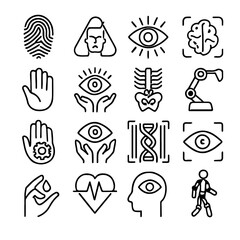 Poster - A vector set of black hand-drawn eco heart icons for your design