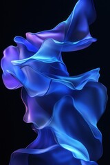 Poster - Abstract blue and purple flowing shapes