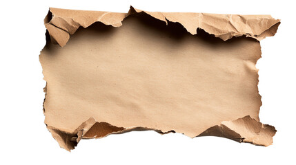 Torn paper frame with a blank space for your text or design, isolated on a white background.