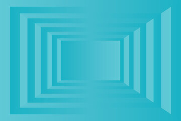 Poster - Abstract teal geometric background with nested squares and depth illusion