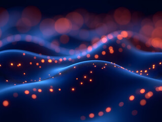 Poster - Abstract light three-dimensional luminous particles technology sense KV main visual background