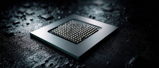 Poster - The microchip showcasing cutting-edge technology in a sleek design.