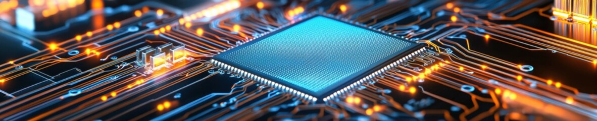 Aufkleber - A computer chip is shown in a close up