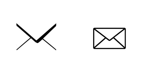 Poster - Black icons representing modern communication methods globally used for emails and messaging services