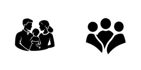 Poster - Family icons representing unity, love, and connection in a minimalist design for various applications