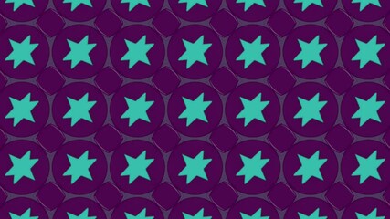 Aufkleber - Seamless digital animation with a repeating pattern of stars in a grid. Saturated blues and purples. The high contrast and clean hues give the design an energetic feel. 3d rendering 4K