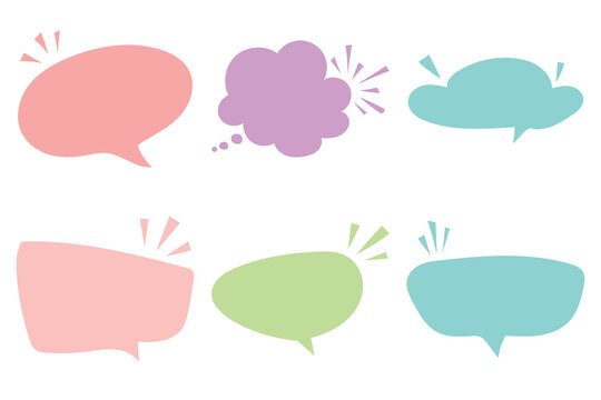 Color Speech Bubble Icons Set