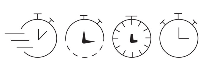 Poster - Clock and time icon set. clockwise, time passing, stopwatch and timer icons, history, watch later sign with editable strokes. Time Management Made Easy A Comprehensive Timer Icon. Timers line icon set