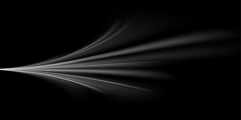 Poster - : Light trail wave, fire path trace line and effect curve twirl. Neon motion effect. White special effect,speed police line. Road Magic of moving fast lines. Line of light on a black background