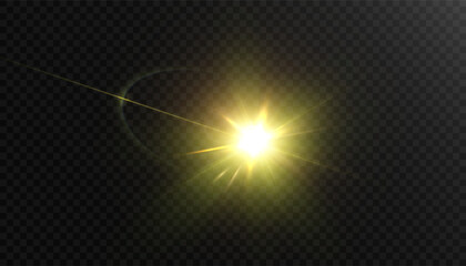 Poster - Glowing green beam with glow and flash on dark background. Abstract energy effect in sci-fi style, creating an atmosphere of tension and power.