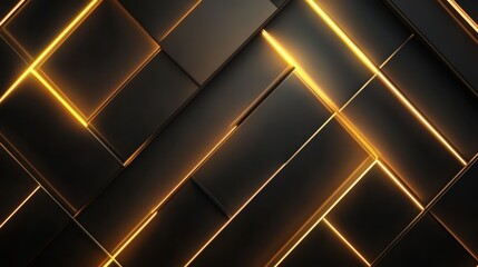 Poster - A stunning geometric background of black and gold lines intertwined, creating a mesmerizing abstract design that evokes a sense of modern elegance and sophistication.