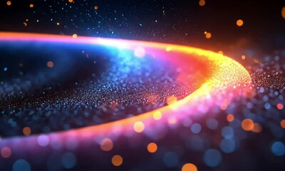 Poster - Abstract vibrant ring of light with glittering particles
