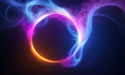 Poster - Abstract vibrant ring of swirling light