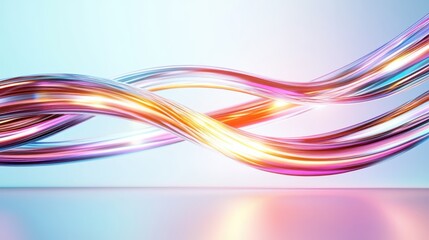 Poster - An artistic composition of colorful abstract waves illuminated with shimmering lights, creating a mesmerizing visual effect that captivates the viewer's imagination and emotions.