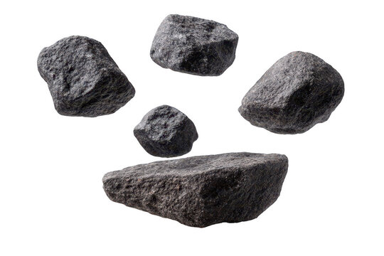 Dark Rocks Floating in Air