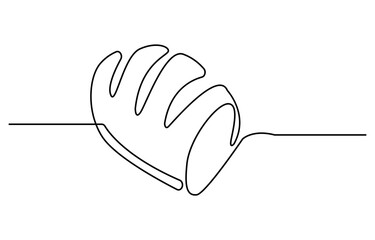Poster - Bread one line drawing, One continuous line drawing of long loaf bread, Continuous line art drawing Bread in the form of a baguette Long sandwich bread. One Continuous Line Drawing of Bread Icon.