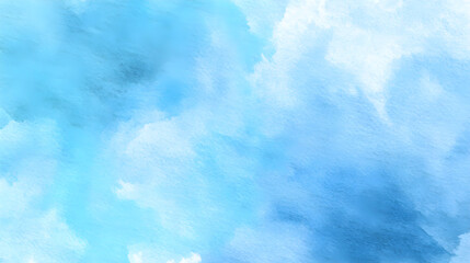 Poster - Serene Blue Watercolor Wash Background Texture ideal for design projects needing a calming and ethereal aesthetic with soft gradients and subtle shades.