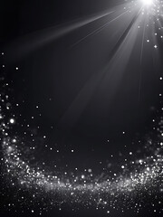Poster - Abstract Black Glitter Background with Sparkling Light Effects, Elegant Texture, Bokeh Pattern, and Shiny Decorative Surface for Modern Design and Art Templates - AI