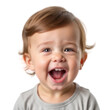 © tanachai - Transparent image separated from background png. Happy Baby Portrait: Closeup of a Joyful Toddler Laughing with Open Mouth and Bright Eyes